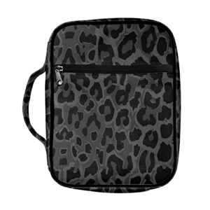 wellflyhom leopard print bible cover for women bible carrying case camo cheetah bible book bags large large size bible case with handle portable bible holder with zipper pocket