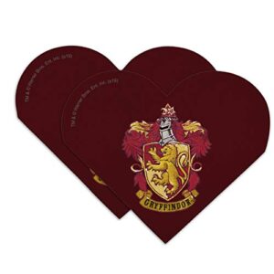 harry potter gryffindor painted crest heart faux leather bookmark – set of 2