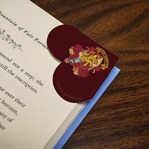 Harry Potter Gryffindor Painted Crest Heart Faux Leather Bookmark - Set of 2