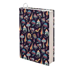 yexiatodo purple mushroom book sleeve cover hard books cover for paperback, washable fabric, book protector tablet pc case cover for adult