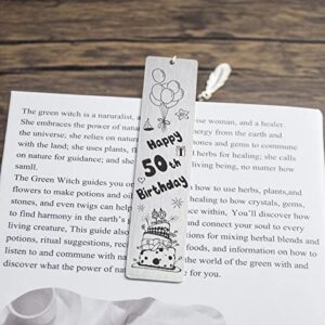 Stainless Steel Bookmark for Book Lover for Kids Girls Women Men Book Marks Happy 50th Birthday Christmas Gift