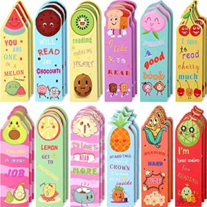 Bookmarks Scratch and Sniff Bookmarks Fruit Theme Scented Fun Bookmarks Assorted Cute Bookmarks for Students, Teens, Food Lovers, 36 Pieces 12 Styles