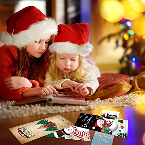 PRIMATCH 36 Pieces Cute Christmas Bookmarks for Women Men Kids Book Lovers, Double-Sided Holiday Bookmark Book Marker with Santa Snowman Design for Girs Boys Students Adult Xmas Gifts