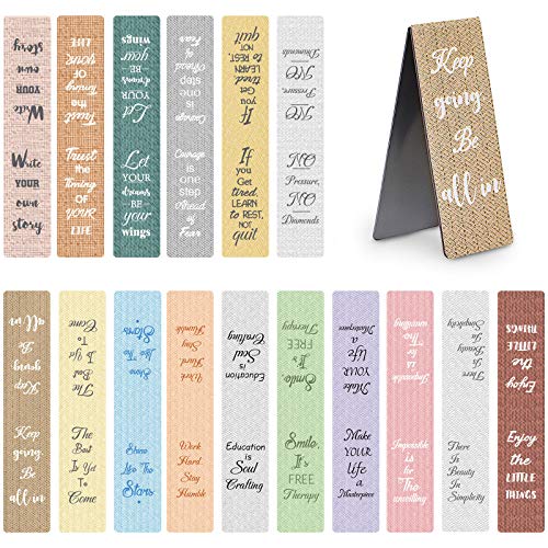 48 Pieces Inspirational Magnetic Bookmarks 16 Designs Motivational Magnetic Page Markers Magnet Book Markers Clips with Inspirational Messages for Home Office Students Teachers School Supplies