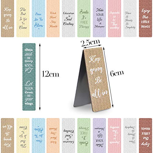 48 Pieces Inspirational Magnetic Bookmarks 16 Designs Motivational Magnetic Page Markers Magnet Book Markers Clips with Inspirational Messages for Home Office Students Teachers School Supplies