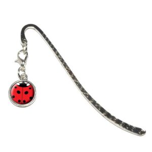 lady bug – insect ladybug metal bookmark page marker with charm
