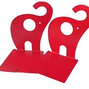 zmgmsmh one Pair Cute Cartoon Elephant Nonskid Bookends Art Bookend Metal Bookends (Red)