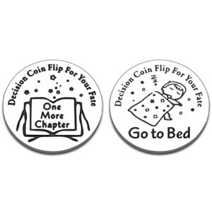 funny decision destiny flip coin for readers chirsatams stocking stuffers for booklovers friend girl boy decision maker coin for reading lover valentines birthday gift for women men writers teachers