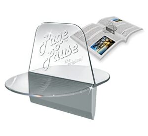 page pause – new product ! – book page holder – for paperback books only (not hardbacks) – hands free reading, taking notes, treadmill, computer – insert in books crevice & pages stay open – bookmark