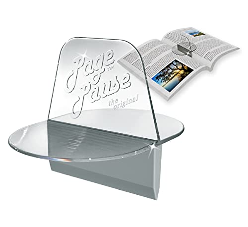 Page Pause - New Product ! - Book Page Holder - for Paperback Books Only (Not Hardbacks) - Hands Free Reading, Taking Notes, Treadmill, Computer - Insert in Books Crevice & Pages Stay Open - Bookmark