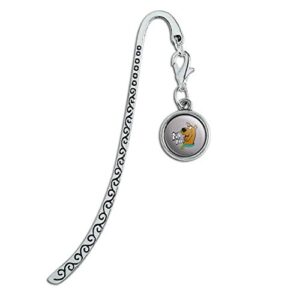 scooby-doo ruh roh metal bookmark page marker with charm