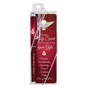 come holy spirit confirmation pen and bookmark gift set, 5 1/2 inch