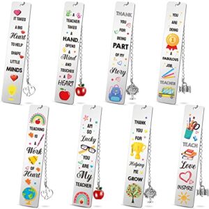 8 pieces teacher appreciation gifts teacher bookmark with pendant birthday graduation gift for teachers instructors metal vintage bookmarks teacher gift from students school office supplies