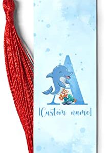 GOLEEX Personalized Initial Bookmark Dolphin Magnetic Bookmarks Customized Name Letter Page Markers Cute Reading Gifts for Book Lovers Students Women Teens Adults at Christmas