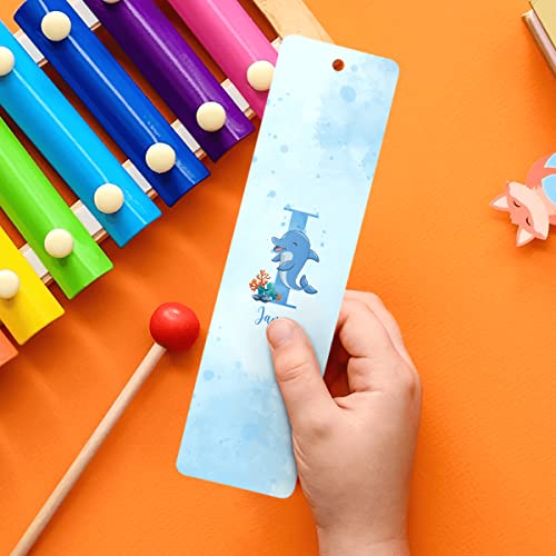 GOLEEX Personalized Initial Bookmark Dolphin Magnetic Bookmarks Customized Name Letter Page Markers Cute Reading Gifts for Book Lovers Students Women Teens Adults at Christmas