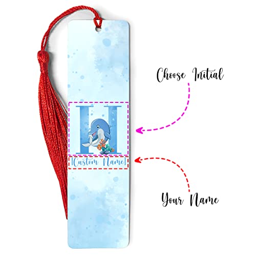 GOLEEX Personalized Initial Bookmark Dolphin Magnetic Bookmarks Customized Name Letter Page Markers Cute Reading Gifts for Book Lovers Students Women Teens Adults at Christmas