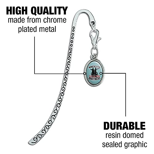 Supernatural Brothers Metal Bookmark Page Marker with Oval Charm