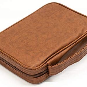 Full Armor of God Brown Vinyl Bible Cover Case with Handle, Medium