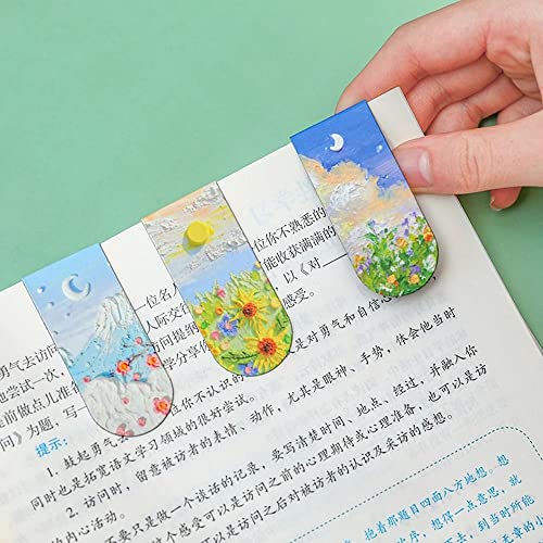 1PC Magnetic Bookmarks for Books, 2 Sides Printed Magnet Page Markers Magnetic Page Clips Small Bookmark for Book Lovers Tudents, Teachers(A)