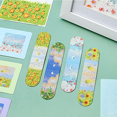 1PC Magnetic Bookmarks for Books, 2 Sides Printed Magnet Page Markers Magnetic Page Clips Small Bookmark for Book Lovers Tudents, Teachers(A)
