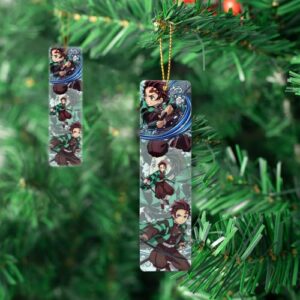 Bookmarks Ruler Metal Tanjiro Bookography Slayers Measure Bookworm Reading Tassels for Book Bibliophile Gift Reading Christmas Ornament Markers