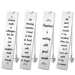 coworker leaving gift coworker bookmark going away gifts for colleague friends boss coworkers thank you gifts for christmas birthday, chance made us colleagues metal book page marker with pendant