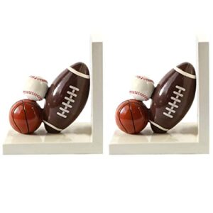 imikeya resin bookend book stopper football basketball heavy duty non-skid bookend for room and office book shelf decor