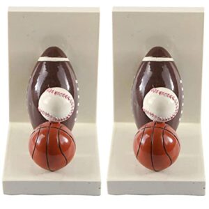 IMIKEYA Resin Bookend Book Stopper Football Basketball Heavy Duty Non-Skid Bookend for Room and Office Book Shelf Decor