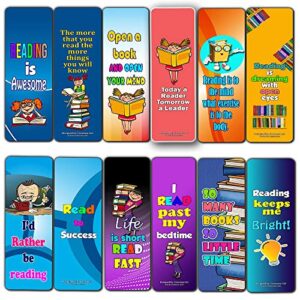 creanoso fantastic reading bookmarks for kids (60-pack) – awesome book page marker clip set – premium gift for boys & girls, children – rewards incentives – card stock – teacher rewards