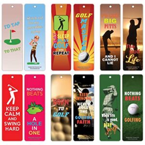 Golf Bookmark Cards (30-Pack) – Stocking Stuffers Goft Gifts for Golfers, Adult Men & Women – Golf Tournament Supplies – Book Clubs Reading