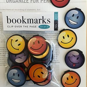 "Clip Over The Page" Emoji Bookmarks - Set of 30 - Emoticon Bulk Bookmarks for Kids Girls Boys Teens. Perfect for Gifts - Student Incentives – Birthday Party Favors – Reading Incentives