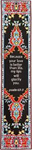 logos bookmark -psalm 63:3, christian, cloth carpet bookmark