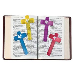 fun express cross-shaped ruler bookmarks – sunday school & stationery – 48 pieces