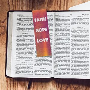 Faith Hope Love, 1 Corinthians 13:13, Bulk Pack of 25 Christian Bookmarks for Kids, Childrens Bible Verse Book Markers, Sunday School Prizes with Memory Verses, Scripture Gifts for Kids & Youth