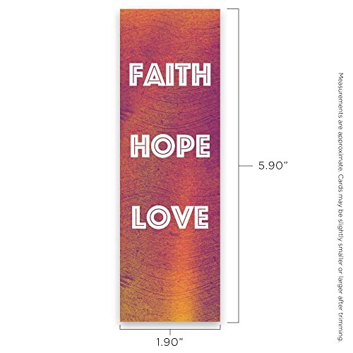 Faith Hope Love, 1 Corinthians 13:13, Bulk Pack of 25 Christian Bookmarks for Kids, Childrens Bible Verse Book Markers, Sunday School Prizes with Memory Verses, Scripture Gifts for Kids & Youth