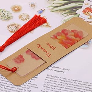 Penta Angel Acrylic Bookmark Holder 50Pcs Blank Display Kraft Card Bookmark Sleeves for Small Business Packaging Christmas Party Gift (50)