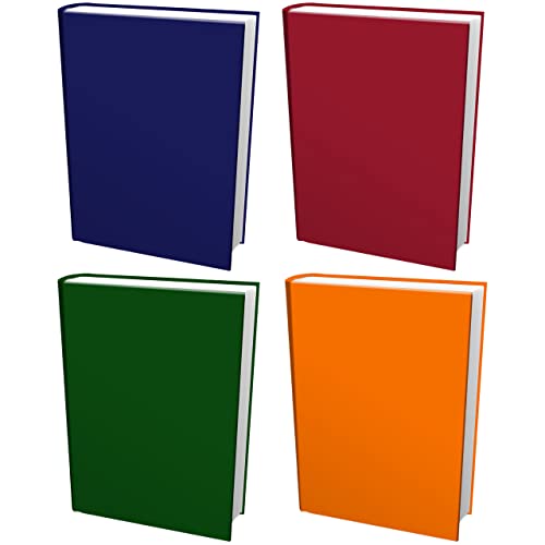 Easy Apply, Reusable Book Covers 4 Pk. Best Jumbo 9x11 Textbook Jackets for Back to School. Stretchable to Fit Most Large Hardcover Books. Perfect Fun, Washable Designs for Girls, Boys, Kids and Teens