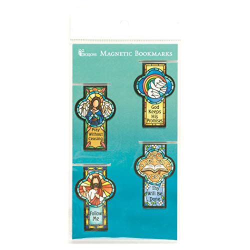 Mosaic Cross Scripture Colorful 8 x 4 Vinyl Bookmark Magnet 4 Piece Set