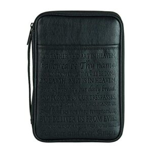 the lord’s prayer black debossed thin line vinyl zippered bible case cover