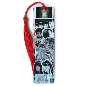 bookmarks metal ruler junji bookography ito measure collage tassels bookworm for reading bookmark book bibliophile gift markers christmas ornament