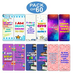 Positive Affirmations for Kids Bookmarks (60-Pack)