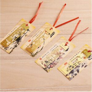 Sujosa 4 Pieces Metal Bookmark for Men Women Book Lovers, Ideal for Birthday Present, Teachers Appreciation (S00064C Classic)