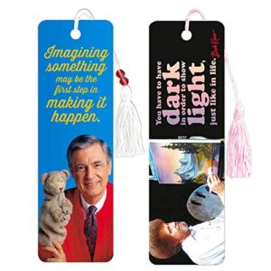 Inspiring Quote Bookmarks for Women Men Kids Bundle ~ 3 Premium Mister Rogers Bookmarks and 3 Bob Ross Bookmarks for Book Journal Notebook (Bob Ross Mister Rogers Party Office School Supplies)