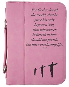 john 3:16 engraved pink bible cover | 7 1/2″ x 10 3/4″