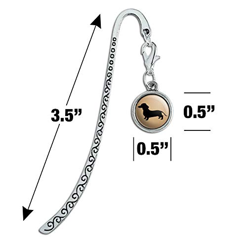 Dachshund Wiener Dog Metal Bookmark Page Marker with Charm