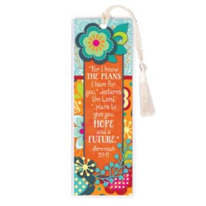 i know the plans lord give hope and a future 2 x 6 inch vinyl-encased bookmark