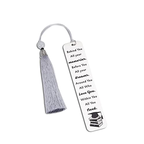 Inspirational Bookmark Class of 2023 Graduation Gifts for Her Him College High School Senior Graduation Birthday Gifts Bookmarks with Tassel for Book Lover Reader Boy Girl from Mom Teacher to Student