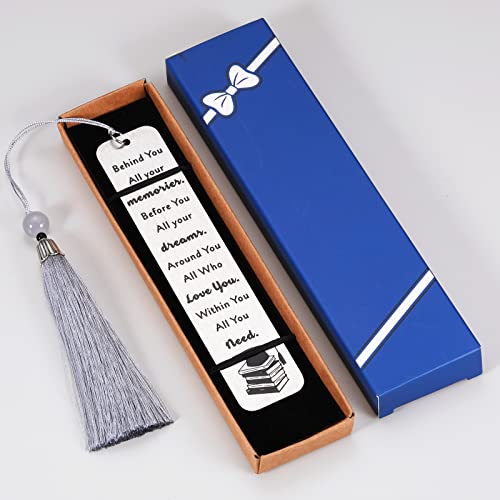 Inspirational Bookmark Class of 2023 Graduation Gifts for Her Him College High School Senior Graduation Birthday Gifts Bookmarks with Tassel for Book Lover Reader Boy Girl from Mom Teacher to Student