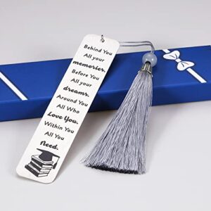 Inspirational Bookmark Class of 2023 Graduation Gifts for Her Him College High School Senior Graduation Birthday Gifts Bookmarks with Tassel for Book Lover Reader Boy Girl from Mom Teacher to Student