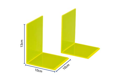 Maul Pack of 2 Premium Acrylic Bookends 10 x 10 x 13 cm Neon Yellow